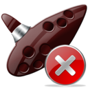 ocarina,close,instrument,no,cancel,stop icon