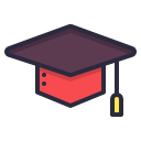 academic, cap, graduation, school, square svg vector icon