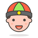 2, cap, chinese, man, with svg vector icon