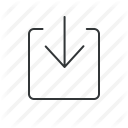 arrow, document, down, download, download file, downloading, file icon