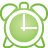 alarm, basic, clock, green icon