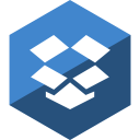 dropbox, gloss, hexagon, media, social svg vector icon