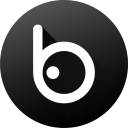 badoo, black white, circle, gradient, media, social, social media svg vector icon