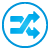 basic, blue, button, shuffle icon