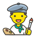 1, artist, man svg vector icon