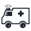 ambulance, car icon