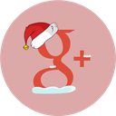 christmas, g, santa hat, snow icon