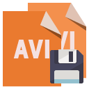 file,format,avi,diskette icon