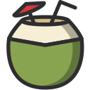 cocktail, coconut, drinking, food, fruit, juice svg vector icon