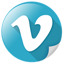 circle, social, upload, view, vimeo icon