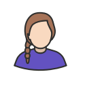 braid, lady, user, woman svg vector icon