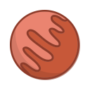 mars, planet, space svg vector icon