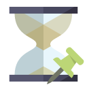 hourglass,push,pin icon