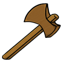axe, wooden icon