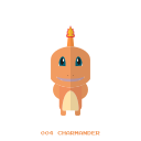charmander, fire, kanto, pokemon svg vector icon