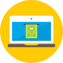 banking, cash, laptop, online, out svg vector icon