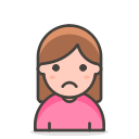 2, frowning, woman svg vector icon