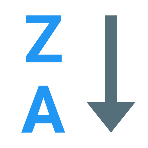 Alphabetical Sorting Za svg vector icon