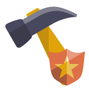 hammer,shield icon