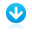 blue, down, navigation icon