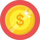 coin, dollar, money, shine svg vector icon