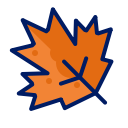 fall, inkcontober, leaf, orange, season icon