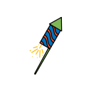 diwali, festival, fireworks, lights, rocket svg vector icon