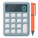 calculate, calculating, calculation, calculator, finance calculator, pen svg vector icon