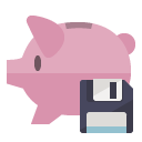 piggy,bank,diskette icon