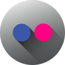 circle, flickr, high quality, long shadow, media, social, social media svg vector icon