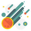 asteroid, comet, fireball, meteor, meteorite, space svg vector icon