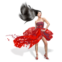 dress, girls, red icon
