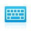 blue, keyboard icon