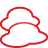 basic, clouds, red, weather icon