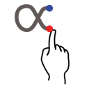alpha, gestureworks, greek, stroke icon