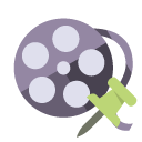 film,reel,push,pin icon