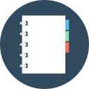 notebook, notebook with separators, organized notebook svg vector icon