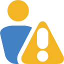 user, warning icon