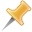 pin, yellow icon