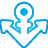 anchor, basic, blue icon