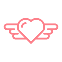 dating, heart, love, valentine, wedding, wing svg vector icon