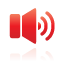 red, speaker icon