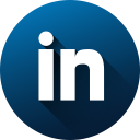 circle, high quality, linkedin, long shadow, media, social, social media svg vector icon