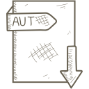 aut, extention, file, format svg vector icon