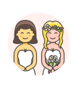 gowns, lesbian, wedding svg vector icon