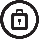 linecon, lock, pass, password, round, safety svg vector icon