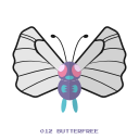 bug, butter, fly, kanto, pokemon svg vector icon