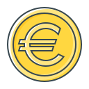 coin, currency, eur, euro svg vector icon