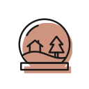 christmas, christmasdome, christmastime, dome, fun, house, tree svg vector icon