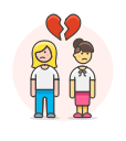 breakup, couple, lesbian svg vector icon